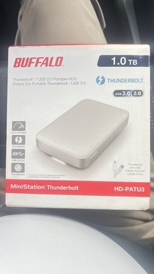 Buffalo MiniStation Thunderbolt 1TB Portable External HDD USB 3.0 Silver