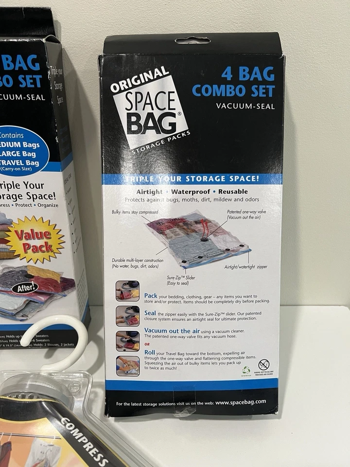 Lote de 3 PAQUETES -Bolsa Espacial Original Sello al Vacío Bolsas de Almacenamiento 4 Bolsas Combo + Colgante Foto 4 de 4