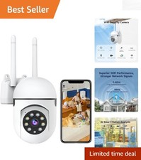 Smart 1080P Wired Security Camera - Color Night Vision  Cloud Storage Included