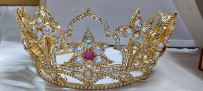 Vintage Style Queen Victoria's Oriental Circlet Rubin und Zirkon 925 Silber D...