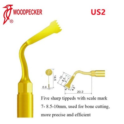 Woodpecker Dental Piezo Ultrasonic Bone Surgery Tip US2 Fit US-II LED Surgery