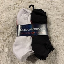 Quicksilver mens 8 pack half cushion low cut socks NWT size 10-13
