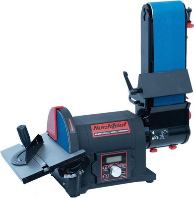 BUCKTOOL 1HP VFD 900-3600 RPM Belt Disc Sander, 4x36 in. Belt & 8 in.Disc Sander