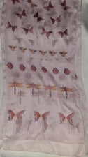 Vintage Pink Butterfly Dragonfly Ladybug Bees Pink Long Italy Womens Scarf