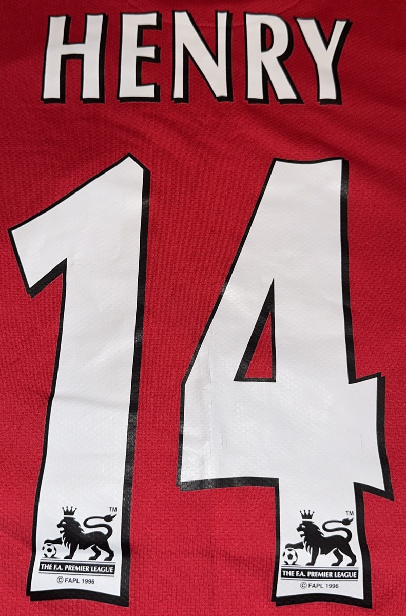 Vintage Thierry Henry Nike Arsenal Fly Emirates EPL #14 Jersey
