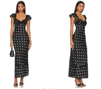 butterfly babe midi dress in black and white comb Free People Butterfly Babe Midi Dress in Black