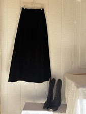 Vintage velvet black long skirt