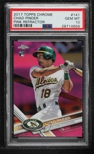 2017 Topps Chrome Pink Refractor Chad Pinder #141 PSA 10 GEM MT 0e2x
