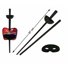 Fioretto Giocattolo con Maschera e Fodero Atosa 67 cm - Set Spadaccino Zorro