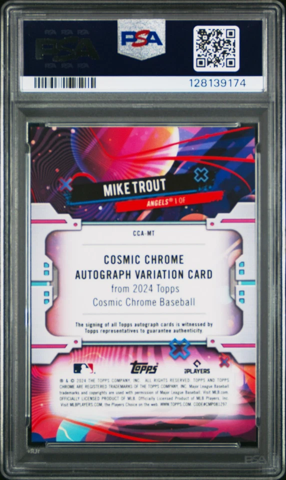 2024 TOPPS CHROME COSMIC COSMIC CHROME AUTOS #MT MIKE TROUT 36/50 PSA 10 - Image 2 of 2
