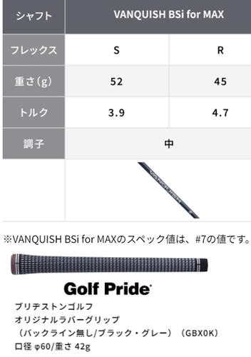 Bridgestone New  2024.4 245 MAX Single iron 1 piece 6 iron VANQUISH BSi for MAX - Picture 7 of 10