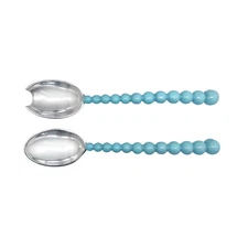 New in Box - Mariposa Pearled large Aqua Salad Servers