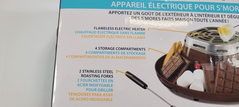 Nostalgia Electric S'mores Maker Indoor Flameless Dessert Roaster w/ Forks