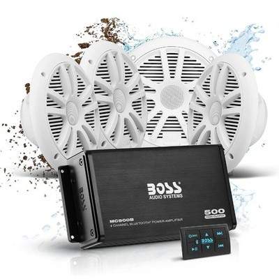 1 Boss Audio Systems ASK904B.64 4-Kanal Marine-Set Bluetooth USB Remote