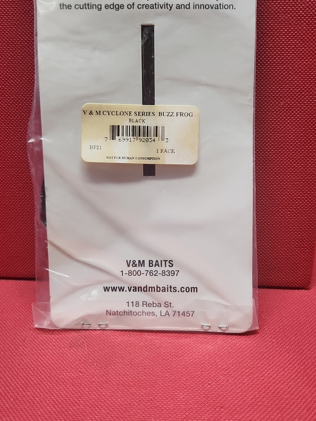 Vintage RARE Cyclone Series BUZZ FROG Buzzbait Black / Black "Black" NEW Orignal - Image 10