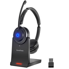 Wireless Headset w/Mic - Bluetooth Over-Ear Headphones for Work, Noise Cancellin