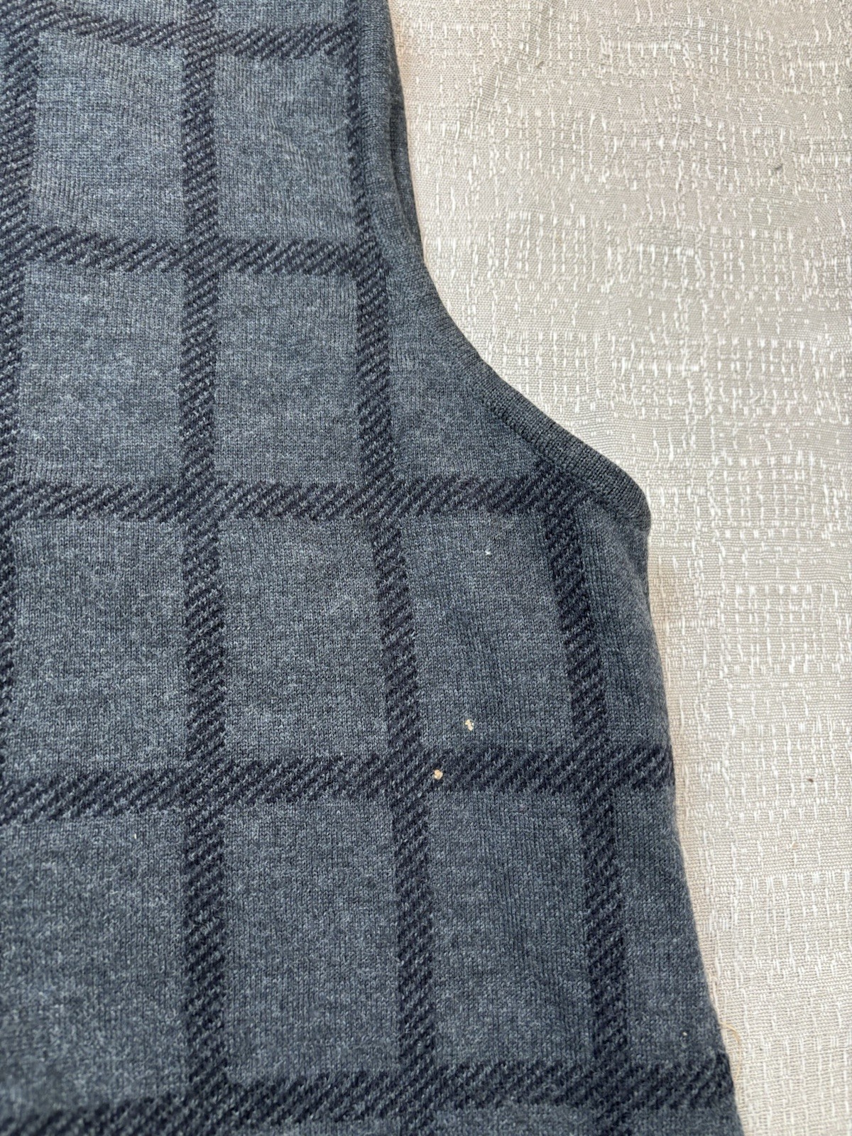 Yves Saint Laurent maglia maglione gilet uomo taglia XL grigio logo vintage anni 90 check