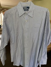 Polo Ralph by Lauren Mens Long Sleeve Striped Shirt 16, 32-33, Oxford Cotton