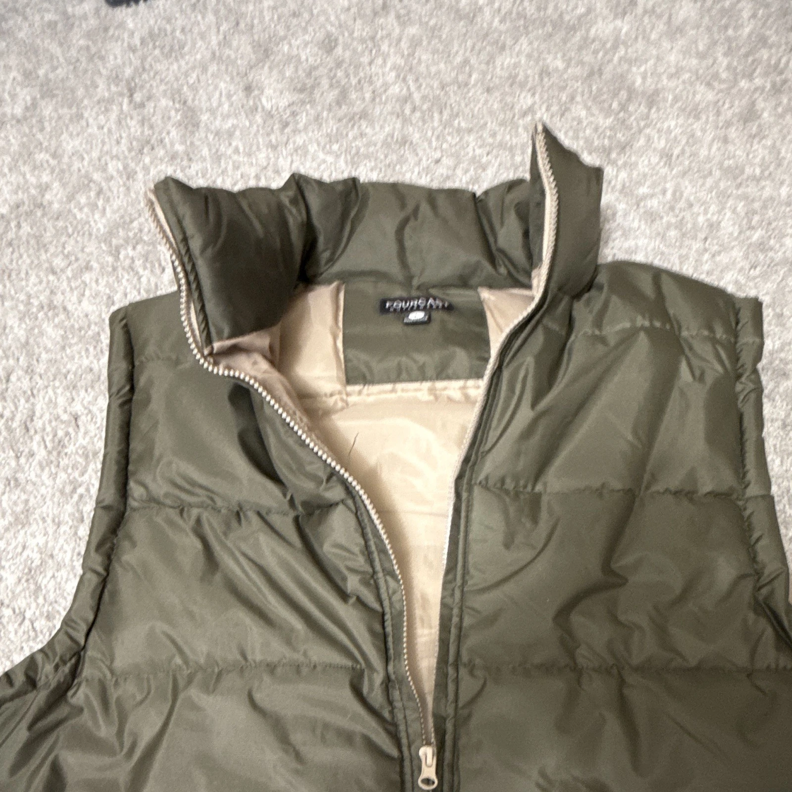 Fourcast Outerwear Men’s Green Quilted Puffer Vest Full Zip Pockets Size L image 3