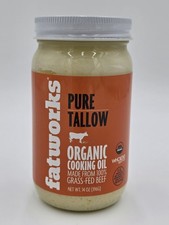 Organic Grass-Fed Beef Tallow, Certified Organic Non-Gmo Pasture-Raised Beef ...