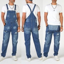 Mens Dungarees Jeans Denim Overalls Jumpsuit Workwear Heavy Duty Pants