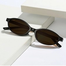Women Small Oval Sunglasses UV400 Retro Fashion Slim Party Shades UK