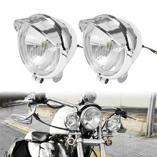 1 Pair Universal Motorcycle Fog Lights Headlight Lamp DC12V Fit For Harley To...