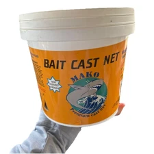 Lee Fisher CBTS4 4 Ft 3/8" Mako Cast Net Bait Mesh & Lead Weights, 1 Lb per Ft