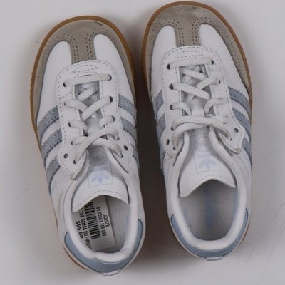 Adidas Shoes Samba OG White Blue Kids Size 9K Leather New