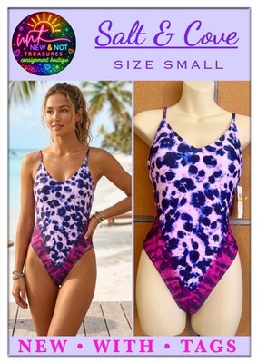 Salt + Cove Junior s How Do You Zoo Leopard Tie Dye One Piece Swimsuit sz SMALL