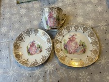 Vintage Ashley  fine bone china "Pinkie" crinoline lady teaset. 22kt gold trim.
