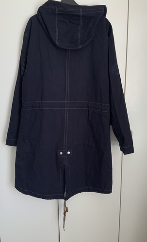 Pretty Green Mens Hooded Cotton Denim Fishtail Parka Navy Blue Size M RARE !!! - Picture 8 of 18