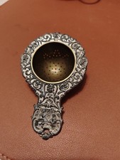 37000 sitko do herbaty mosiądz chromowana łyżka tea plated 10cm secesyjne bajki