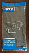 Rectangle Plastic Table Cover 54" x 108" Black Disposable