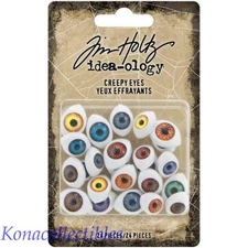 2021 Idea-ology Tim Holtz Halloween Creepy Eyes 24 Pc TH94178