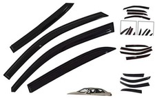 4-Pack Automotive Window Visor Vent Rain Guard Deflector Black Plastic