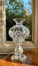 Vintage Waterford Crystal Hurricane Electric Table Lamp Working Condition