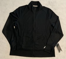 Adidas Textured Jacket Women's Size Large Full Zip Black Long Sleeves 60