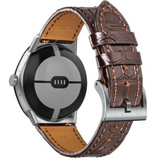 HEMSUT Alligator Leather Watch Band for Google Pixel 2 3 4 41mm 45mm Replacem...