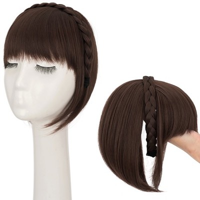 Thick Topper with Fringe Bangs 100% as Human Hair Extensions Clip In Hairpiece