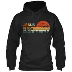 Christian Cross Hoodie Vintage Retro Sunset Bible Verse Faith Gospel Jesus Gift