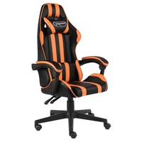 Gaming-Stuhl Schwarz Orange Kunstleder Ergonomisch HöHenverstellbar