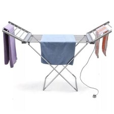Image of ELECTRIC CLOTHES AIRER INDOOR DRYER LAUNDRY RACK HEATED WINGED FOLDING RAIL UK