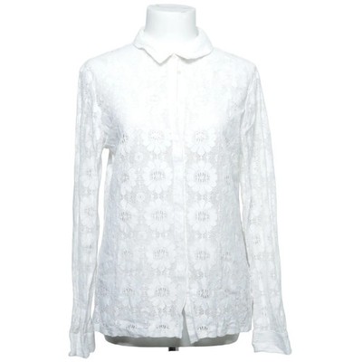 Hallhuber, Bluse, Größe: 42, Weiß, Baumwolle/Polyamid, Blumen, Spitze #DJF