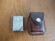 Zippo Lighter, 2017 Engraved Angel Wings, with Leather Carry Pouch