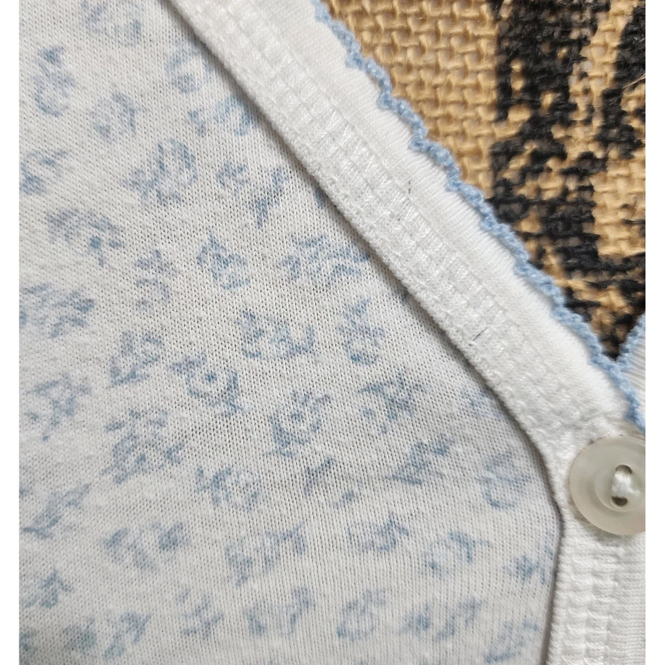 Jockey Womens Long Sleeve Nightgown Blue Floral V Neck Sleepwear Pajama Dress - Image 2 of 4