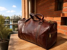 Grand sac artisanal en vrai cuir style vintage