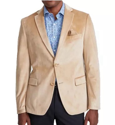 Alfani Men Camel Beige Slim-Fit Solid Velvet Sport Coat Jacket Size 36S New  NWT