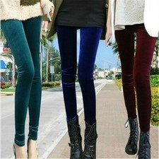 Leggings In Velluto Lucido Alta Vita Per Donna Pantaloni Morbidi Pantaloni Uni