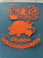 HANDMADE DIE CUT/EMBOSSED DECORATIVE THANKSGIVING GREETING  TURKEY PAPERCRAFTS